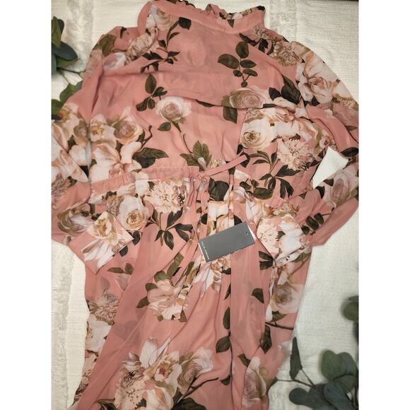 Nordstrom Julia Jordan Floral Print Long Sleeve Midi Dress